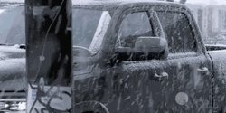 Dick Wolf Walking In Snow Storm GIF