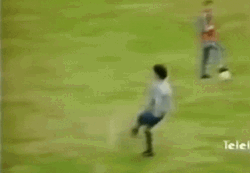 Diego Maradona Kicking Ball Upward GIF