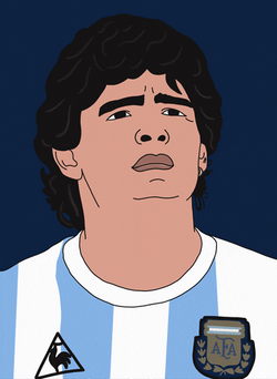 Diego Maradona Looking Up Cartoon GIF