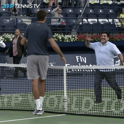 Diego Maradona Shaking Hands Tennis Game GIF