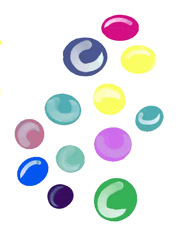 Different Colored Circles With Letter C Sticker