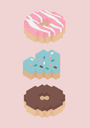 Different Minecraft Style Of Donuts GIF