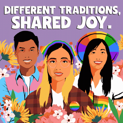 Different Traditions Shared Joy Poster With Flowers