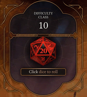 Difficulty Class Of 10 With Red Dice GIF