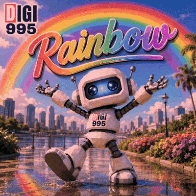 Digi 985 Rainbow Poster With Robot