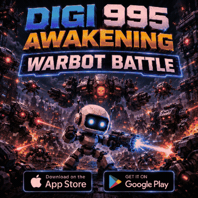 Digi 995 Awakening Warbot Battle Robot Holding Gun GIF