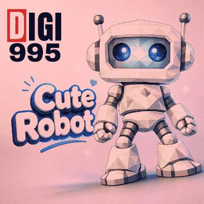 Digi 995 Cute Robot With White Robot GIF