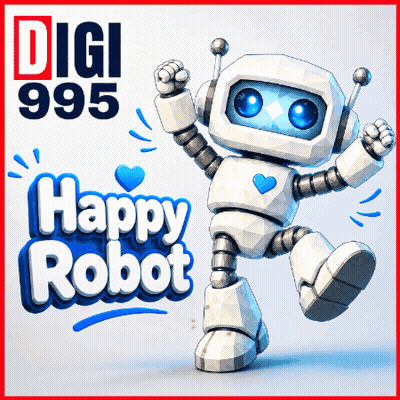 Digi 995 Happy Robot Advertisement GIF