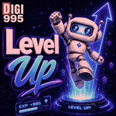 Digi 995 Level Up Robot Advertisement GIF