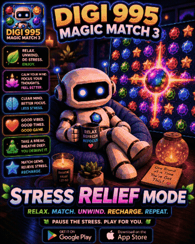 Digi 995 Magic Match 3 Stress Relief Mode GIF