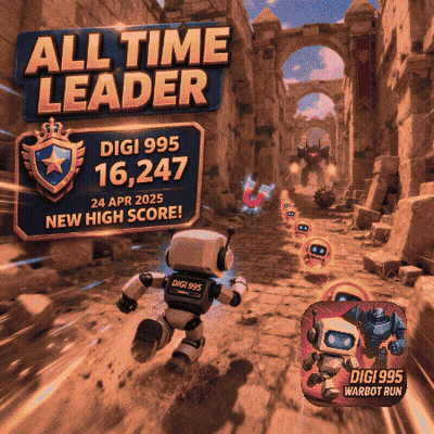Digi 995 Warbot Run Video Game Poster GIF