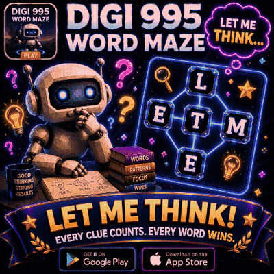 Digi 995 Word Maze Advertisement With Robot GIF