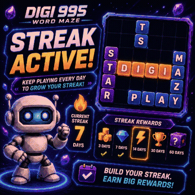 Digi 995 Word Maze Poster With Robot GIF