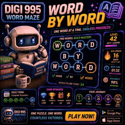 Digi 995 Word Maze Robot Reading Book GIF
