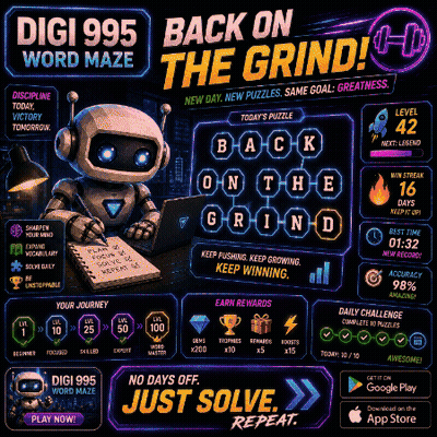 Digi 995 Word Maze Robot Writing In Notebook GIF