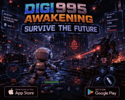Digi995 Awakening Video Game Robot Advertisement GIF