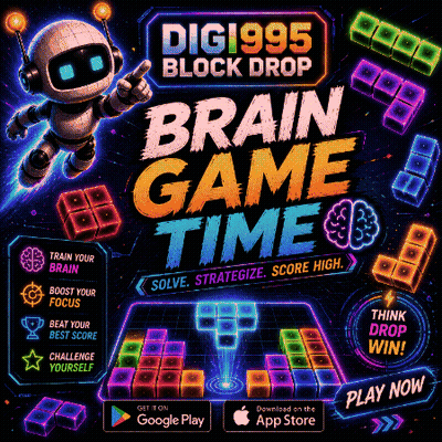Digi995 Block Drop Brain Game Time GIF