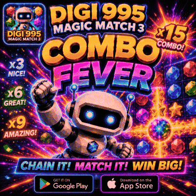 Digi995 Magic Match 3 Combo Fever Advertisement GIF