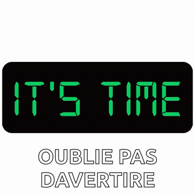 Digital Clock Saying It's Time In Green GIF