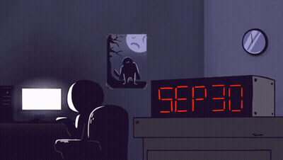 Digital Clock Showing October 1St GIF
