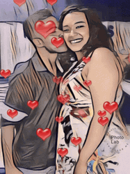 Digital Image Art Couple Kiss GIF