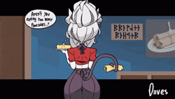 Diives Helltaker Lucifer Eating Pancakes GIF