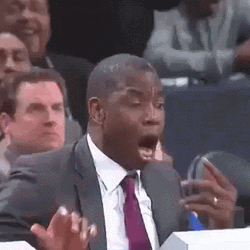 Dikembe Mutombo Dunk Reaction GIF