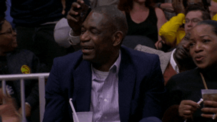 Dikembe Mutombo Happy Watching Basketball GIF