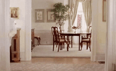 Dining Room With Table Chairs And Plant GIF
