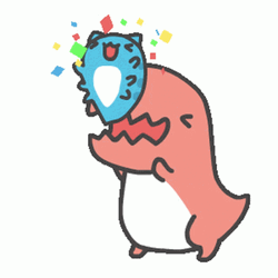 Dinosaur Celebrating Capoo Cat GIF