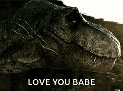 Dinosaur Close Up Saying Love You Babe GIF