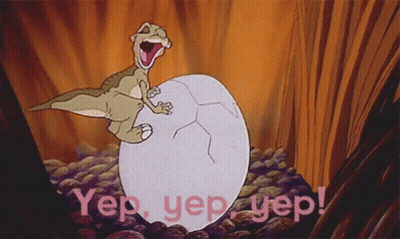 Dinosaur Coming Out Of Egg Yep Yep Yep GIF