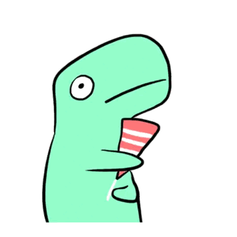 Dinosaur Holding Striped Shirt Sticker