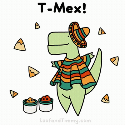 Dinosaur In Sombrero And Poncho T-Mex GIF