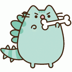 Dinosaur Pusheen GIF