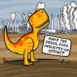 Dinosaur Reminding About Global Warming GIF