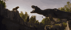 Dinosaur Roaring At A Lion Jurassic World GIF