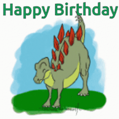 Dinosaur Saying Happy Birthday GIF