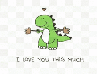 Dinosaur Saying I Love You This Much GIF