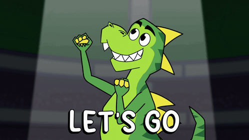 Dinosaur Saying Lets Go GIF