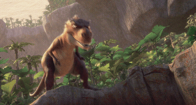 Dinosaur Standing On Rock In Jungle GIF