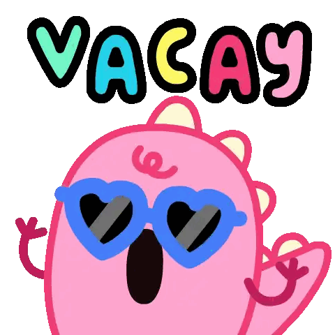Dinosaur With Heart Sunglasses Vacay Sticker