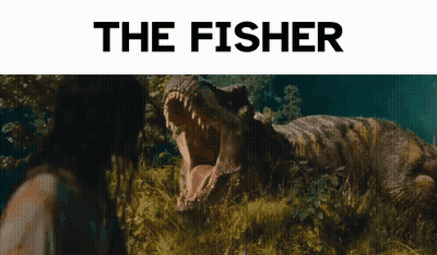 Dinosaur With Mouth Open Saying The Fisher