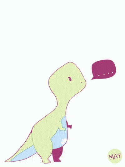 Dinosaur With Speech Bubble Saying May GIF