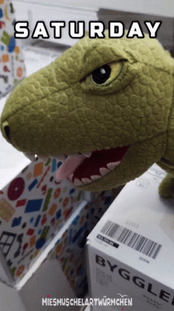 Dinosaur Working Saturday GIF