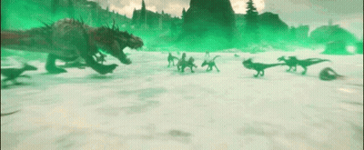 Dinosaurs In Snow GIF