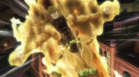 Dio From JoJo's Bizarre Adventure Flying GIF