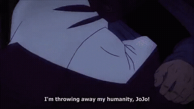 Dio From Jojo 'S Bizarre Adventure Says " I 'M Throwing Away My Humanity Jojo " GIF