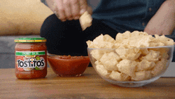 Dipping A Chip In Salsa GIF