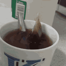 Dipping Tea Bag In A Cup